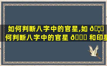 如何判断八字中的官星,如 🦋 何判断八字中的官星 🐅 和印星